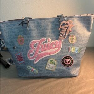 Juicy Couture Light Blue Tote with Pink Accents